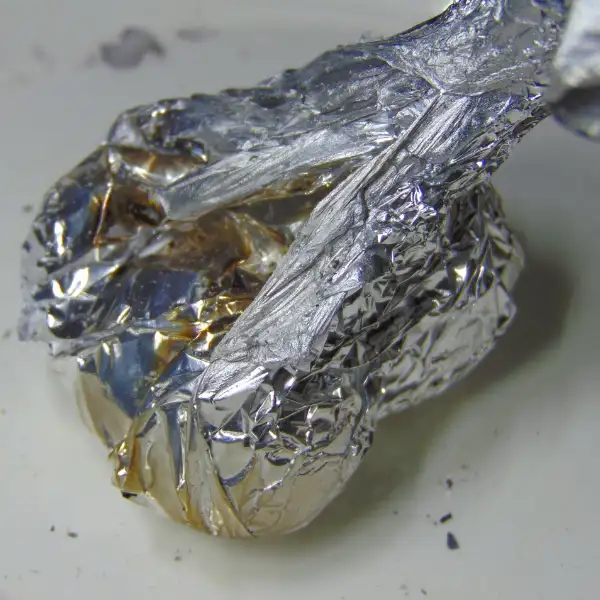The foil parcel had to be left to cool